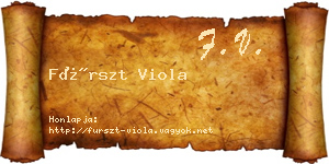 Fürszt Viola névjegykártya